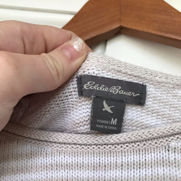 Eddie Bauer Striped Knit Women's Medium Pullover Sweater - Picture 2 of 5